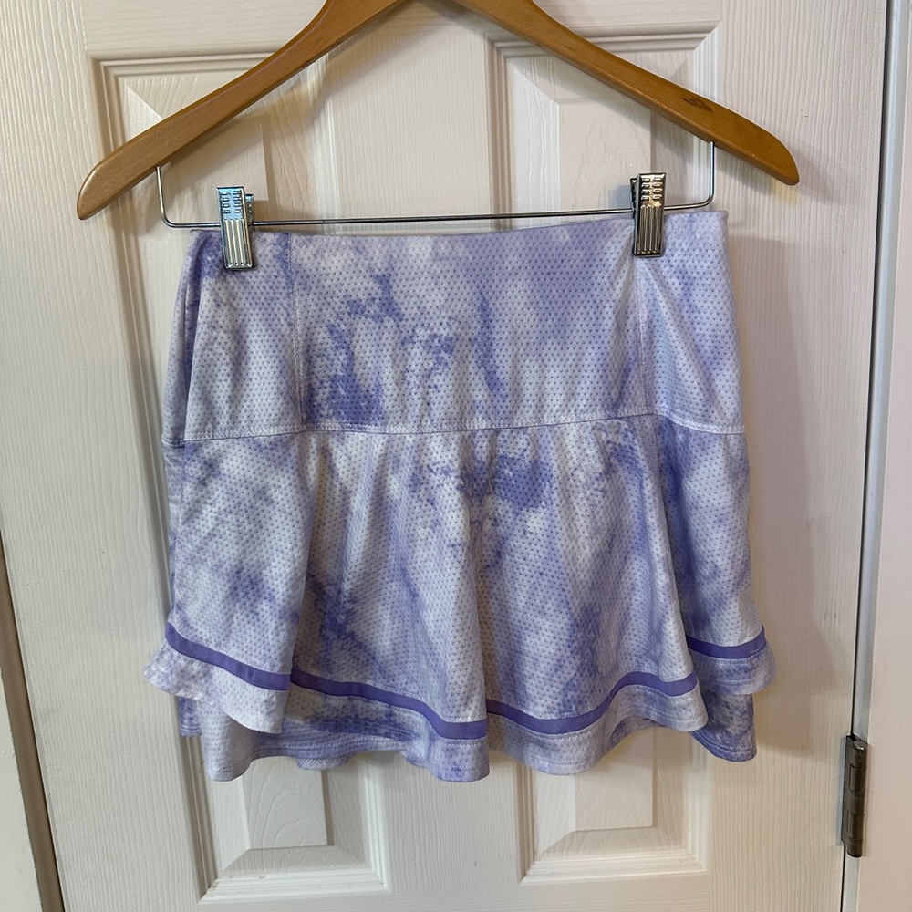 Lucky In Love Tennis Skirt Tiered Skort Womens Small Lavender Athletic Whimsy